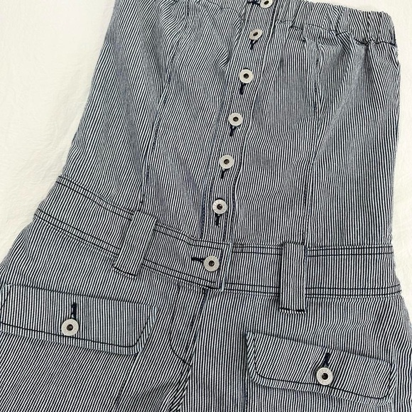 Pinstripe Denim Romper - Picture 5 of 7